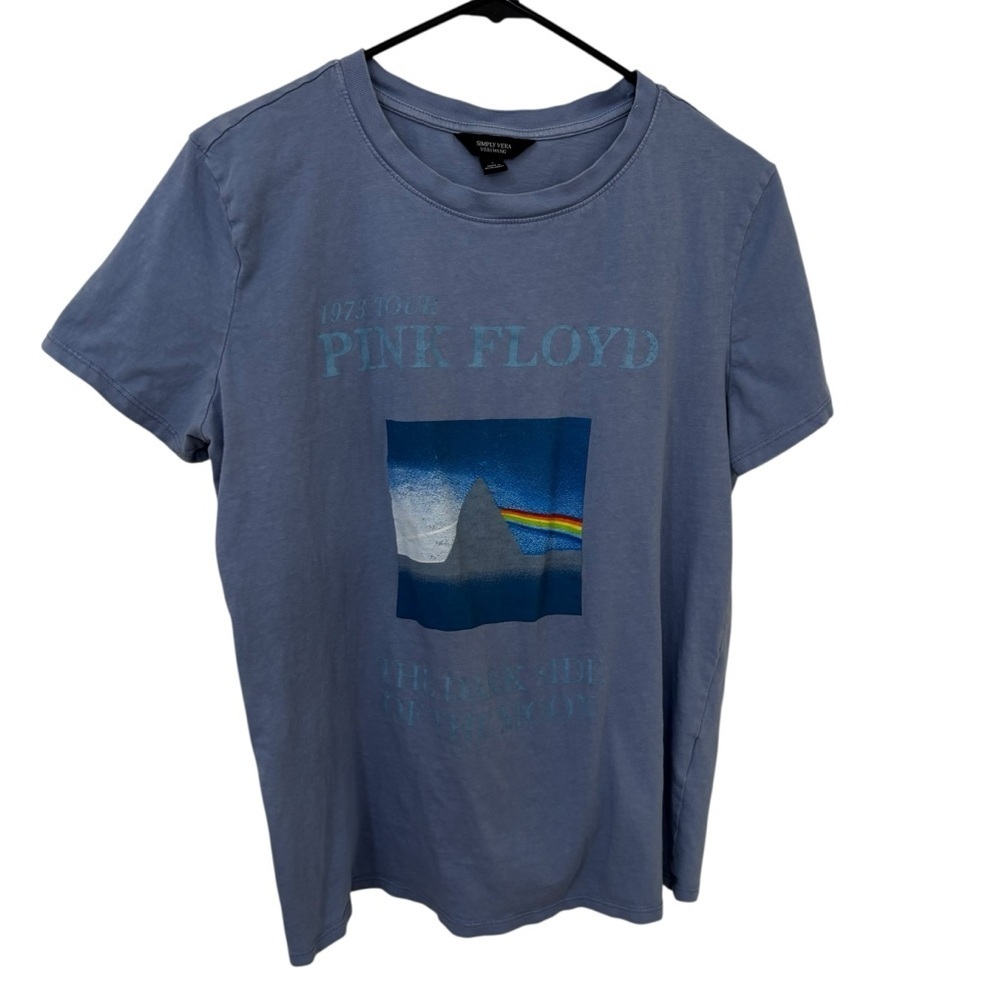 Simply Vera Wang x Pink Floyd dark side of the moon charcoal blue tee size M